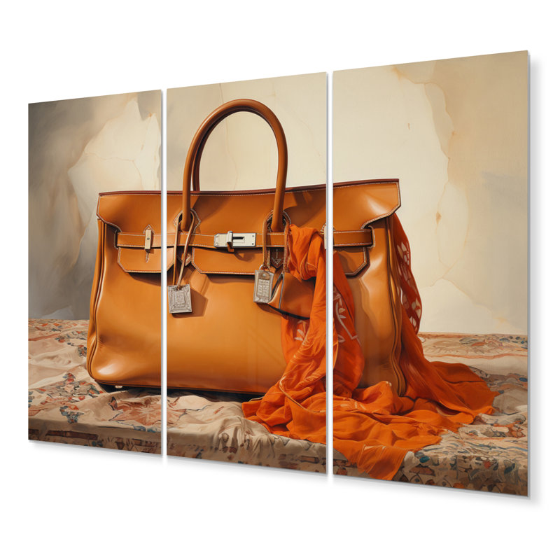 Sac à main Minimalim Brown - 3 pièces sans cadre sur métal