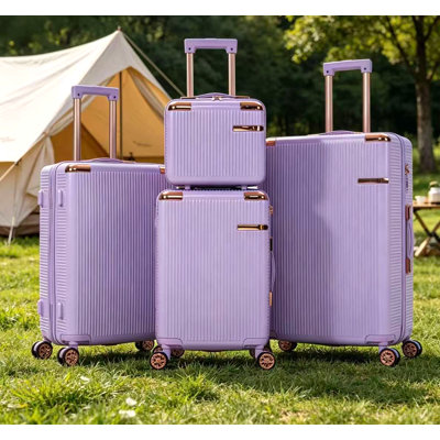 4-piece hard luggage, 360 ° dual rotating four-wheel luggage, password lock, lightweight universal wheel luggage, portable luggage.