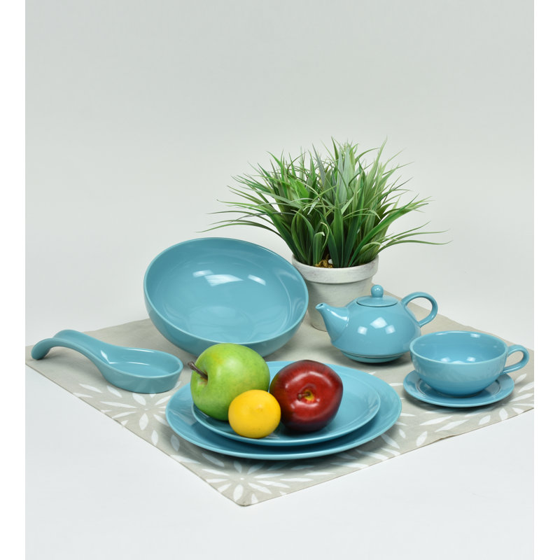 Assiette plate Nautilus 10,25 po, Turquoise