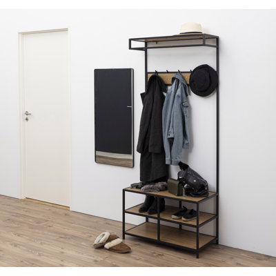 Hadebrand Hall Tree 77cm Wide with Bench and Shoe Storage