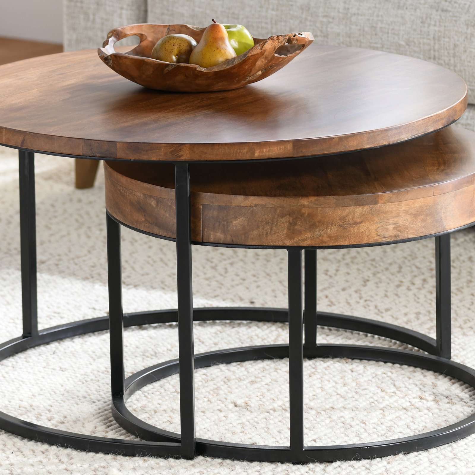 Emma Solid Wood Nested Coffee Table Set