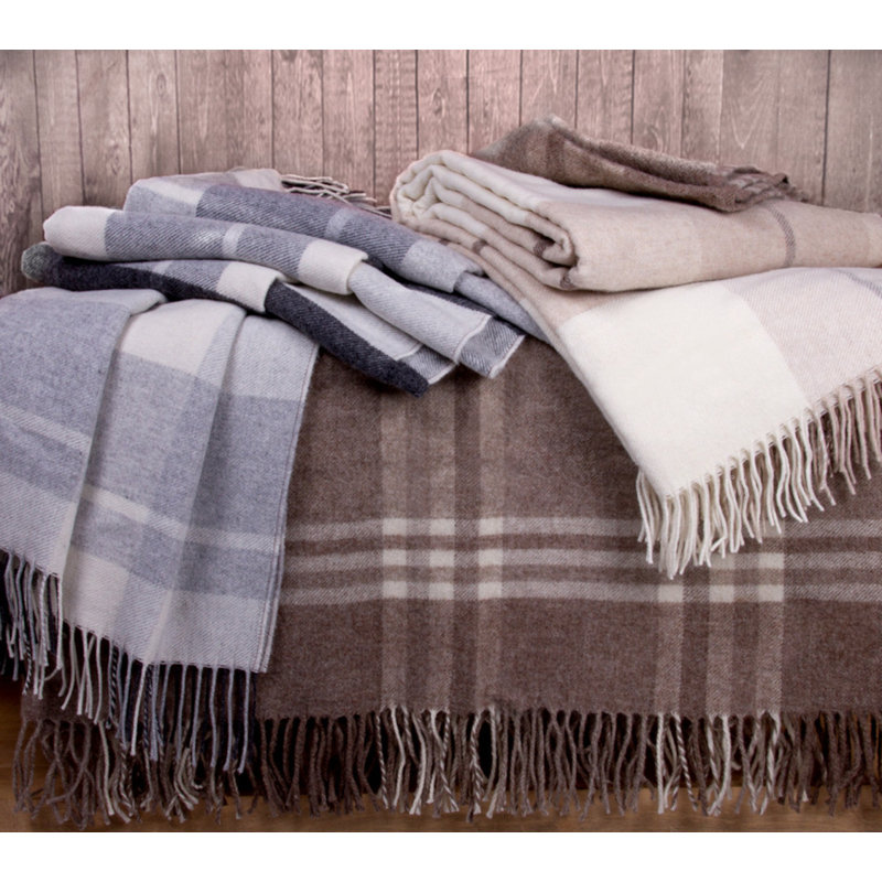 Plain Weave / Muslin Throw Blanket, Brown/Gray