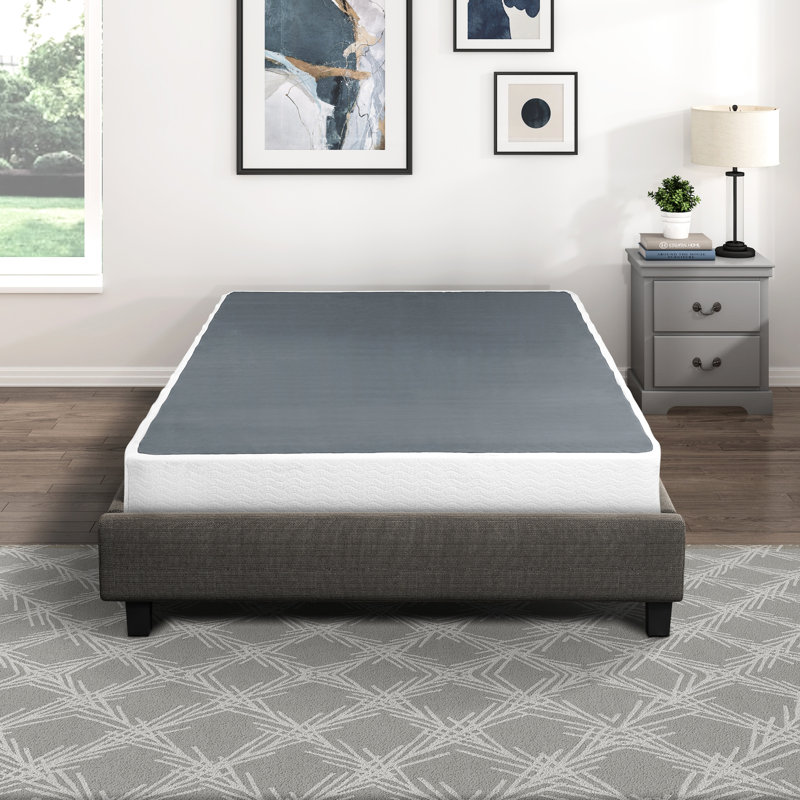 Base de matelas pleine grandeur - structure en métal, plateau en tissu texturé, capacité de poids de 700 lb, Lit double