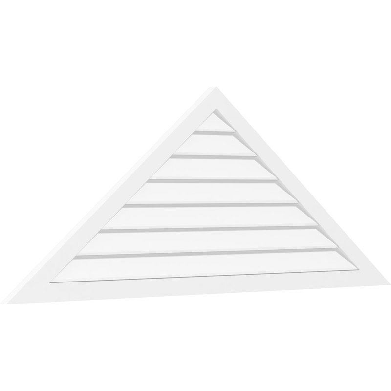 Triangle Surface Mount Non-Functional Brickmould Frame PVC Gable Vent 12/12 Pitch, 17" H x 34" W