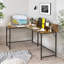 166Cm W L-Shaped Computer Desk With Steel Frame