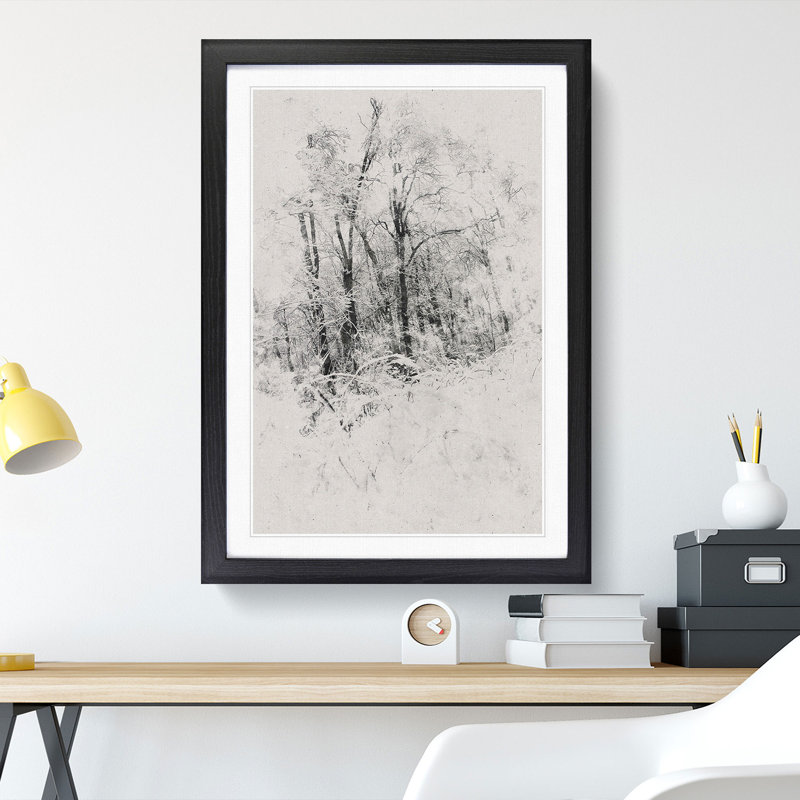 Winter Forest Vol.4 Watercolour - Picture Frame Graphic Art, Black, 65cm H x 48cm W x 2cm D