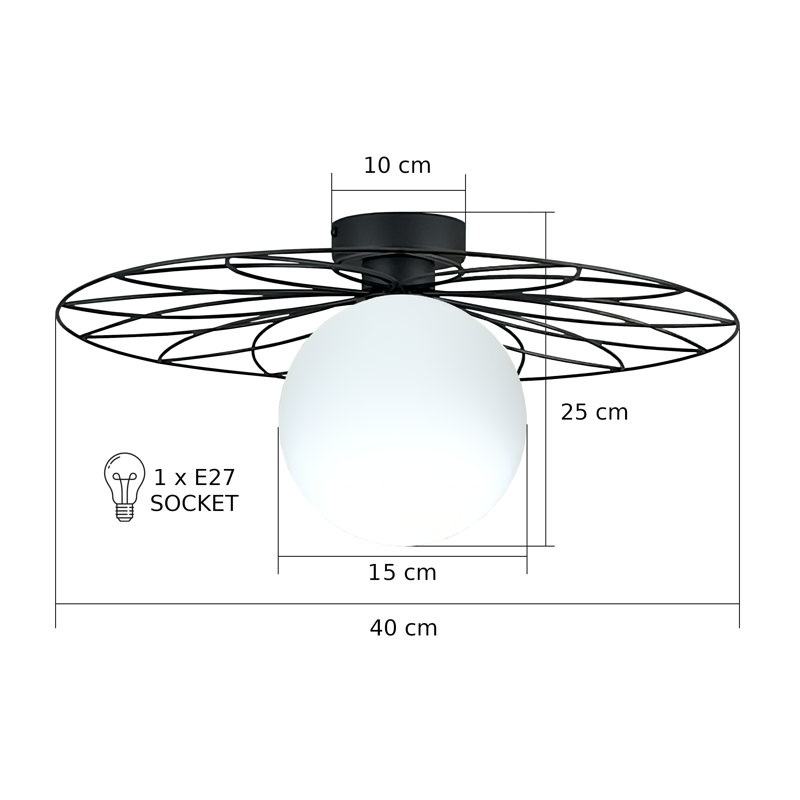 Anjely Glass Flush Mount, White