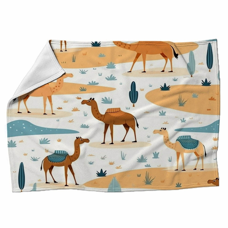 Machine Printed Throw Blanket, 68" W x 80" L