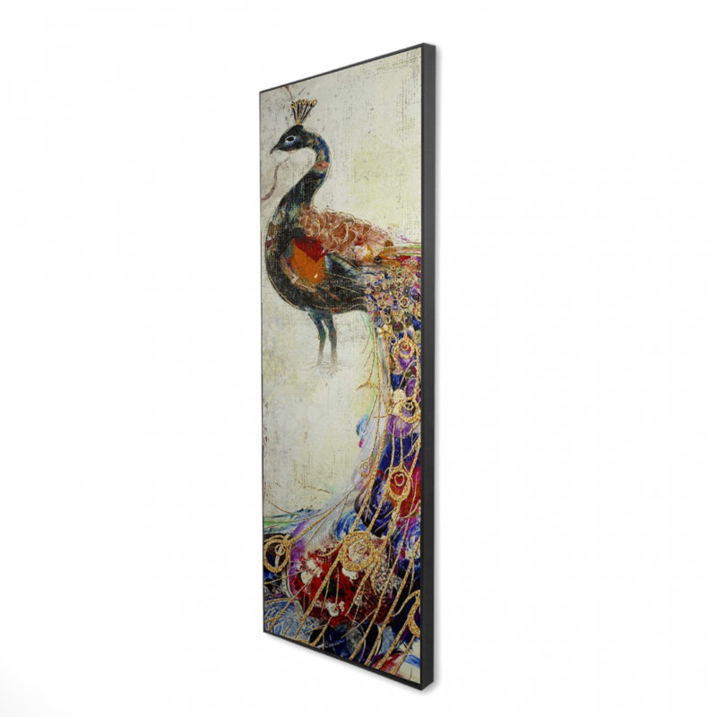 "Paon majestueux" sur toile, H 60 po x l 20 po