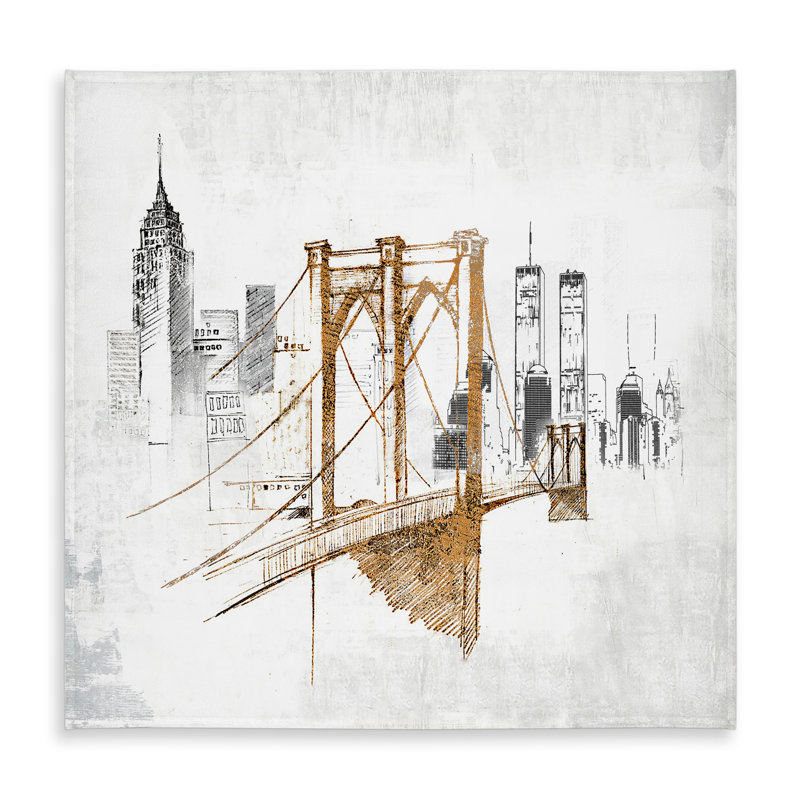 Brooklyn Bridge Blurry Sketch Tablecloth | Home Decor Accent