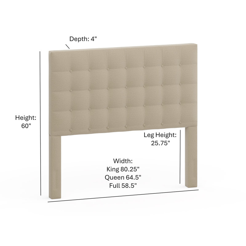 Tête de lit tapissier Salm, Très grand, Beige