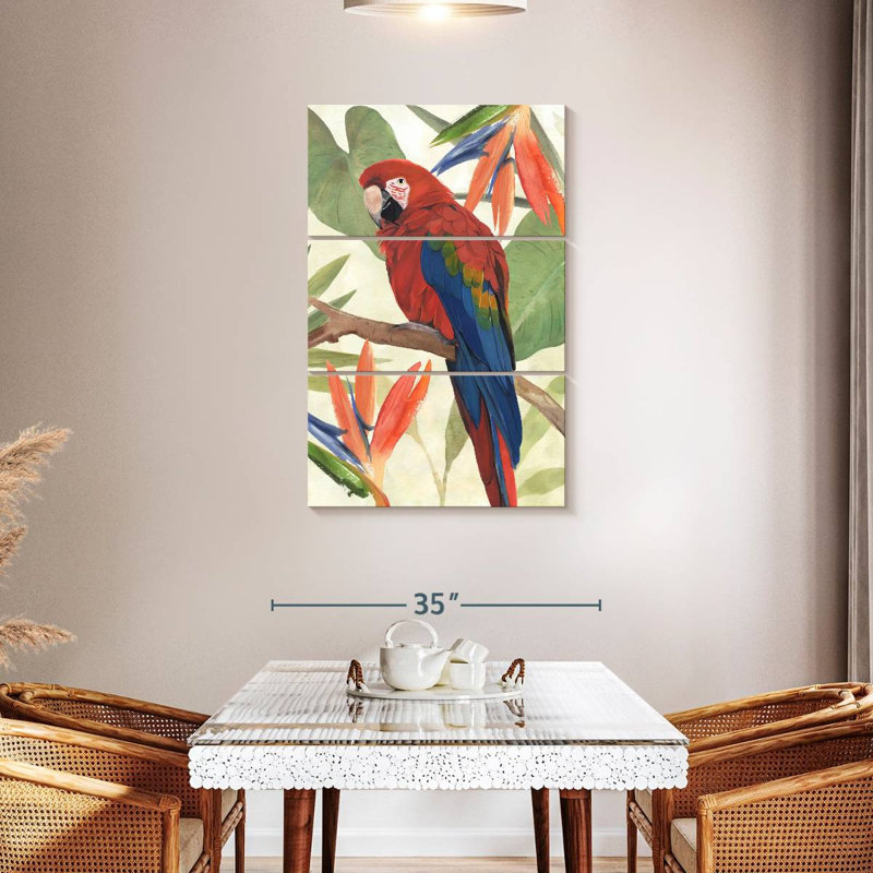 Brampt Tropical Parrot Composition II, 45" H x 28" W