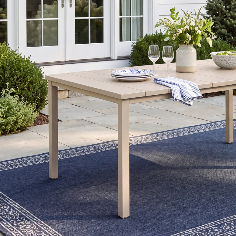 Outdoor Rectangular Dining Table, Cream