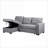 Sectional Sofa Pull-Out Sleeper with Storage Chaise &amp; Removable Cushions | Light Gray | Linen-124536104