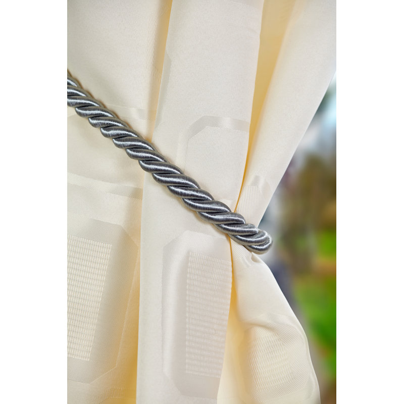 Triggs Aubergine Fabric 36cm Curtain Holdback/Tieback, Silver