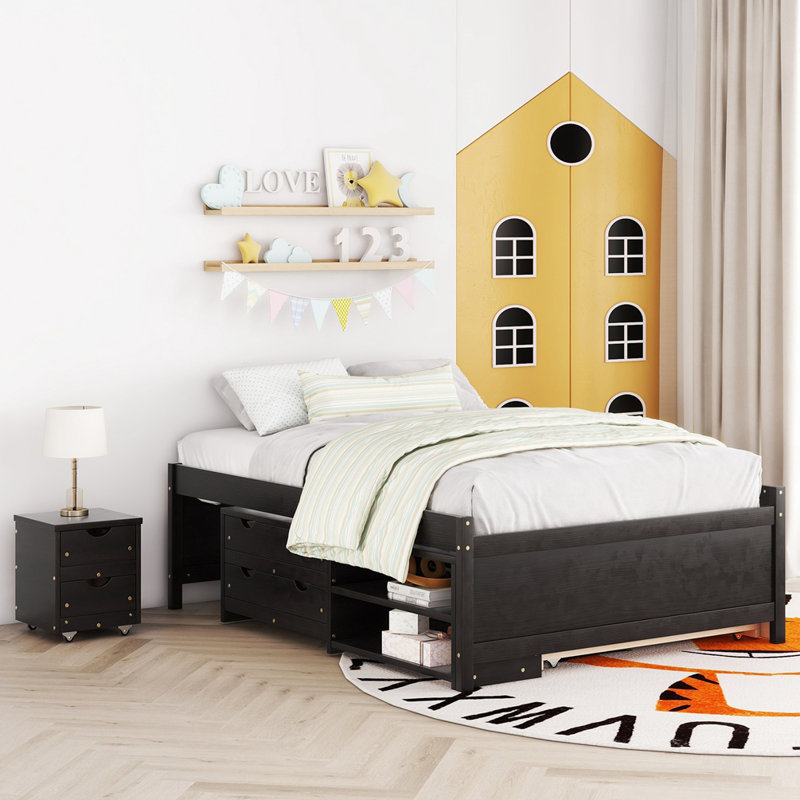 Lit plateforme avec rangement Overbay, Espresso