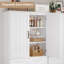 Armoire de rangement de style campagne moderne de 71,3 po de hauteur, garde-manger avec 6 tablettes, fabrication en panneau de fibres à densité moyenne de qualité supérieure, polyvalente pour la cuisine, le vestibule et la salle de bain (poignée améliorée)-691406486