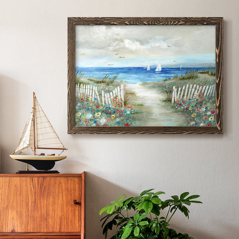 Bord de jardin côtier, reproduction sur toile, Noyer, H 14 po x l 20 po x P 1,5 po