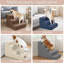 Dog Stairs For Small Dogs Cats Non-Slip Dog Steps For High Bed Pet Stairs For Sofa Couch Dog Ramp Pet Steps With Removable Washable Cover, Light Grey, 13" H, 3-Step