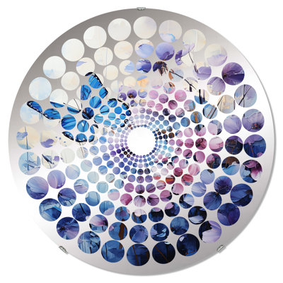 Miroir décoratif à points radiaux saphir capturant le vol délicat MIR107681 C