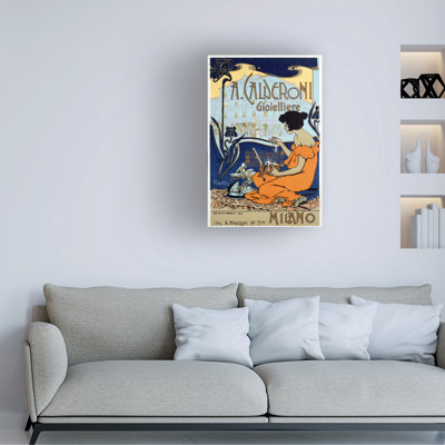 Adolfo Hohenstein Advertising Poster For Calderoni Jeweler In Milan, C.1920 Canvas Art