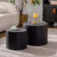 Ensemble de tables basses Modern Modern (2), tables d'appoint rondes en bois pour le salon, la chambre à coucher et le bureau - Finition noir mat | Idée de cadeau-325868734