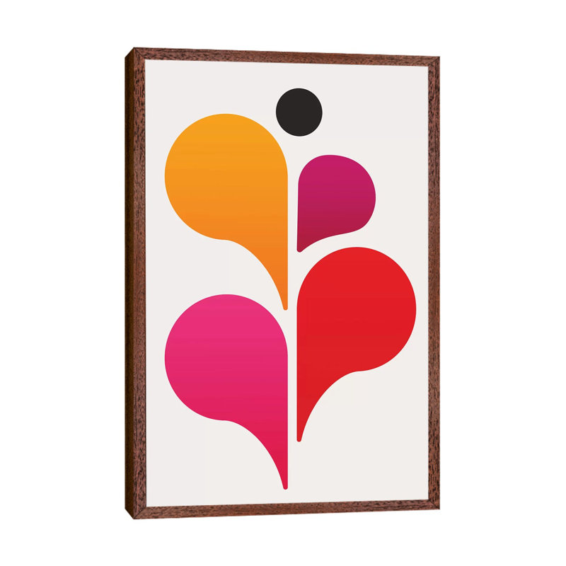 Abstract Dancer 1 Piece Painting on Canvas, 101.6cm H x 66.04cm W x 3.81cm D, Classic Brown Wood Floater Framed