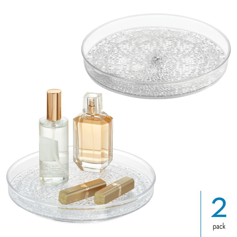 iDesign 9-Inch Lazy Susan Organizer for Bathroom - Set of 2 - Clear