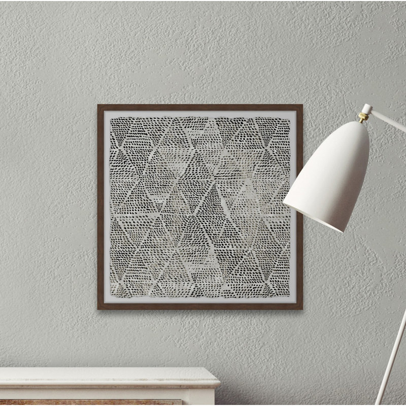 Black Triangles - Single Picture Frame Print, 45cm H x 45cm W x 3.81cm D