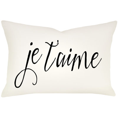 Je T'aime Cotton Reversible Throw Pillow
