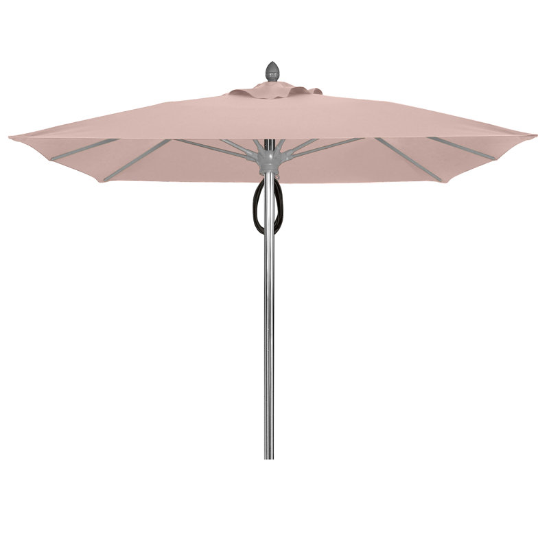 Parasol de marché carré 7,5 pi Prestige, Lin lin, Aluminium brillant