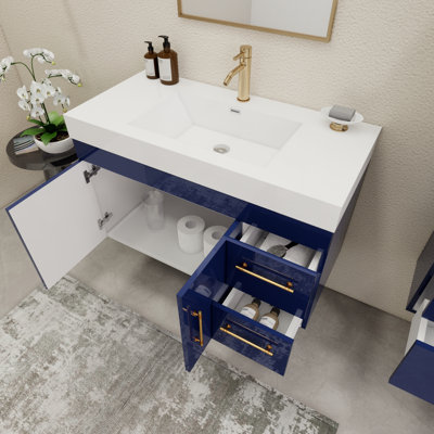 Ensemble de meuble-lavabo simple mural 41,9 "
