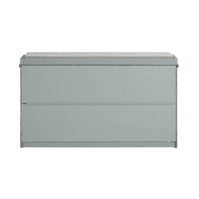 Boehm Polyester Upholstered Storage Bench, Grey