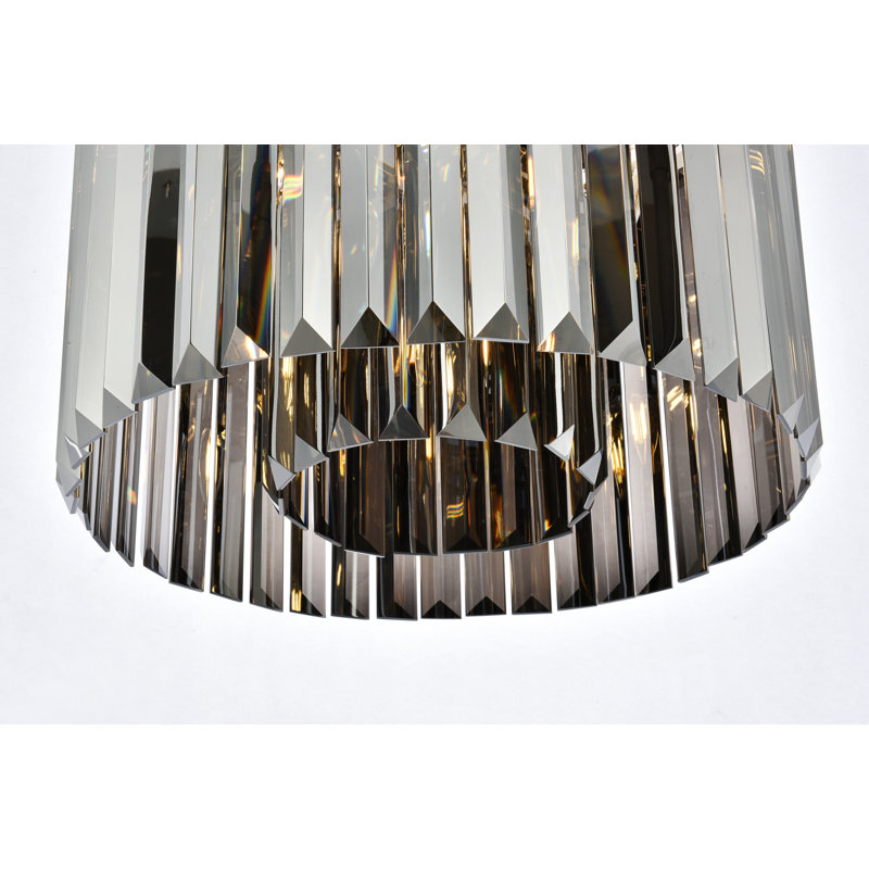 Yazmin Flush Mount, Gray, Polished Nickel