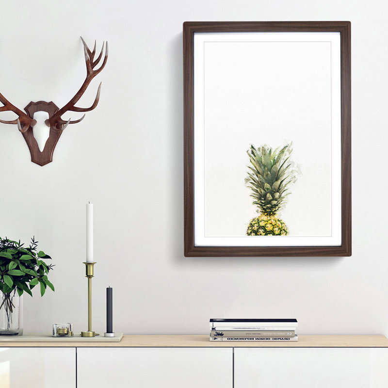 Its Pineapple Time - Framed Print, Walnut Framed, 65cm H x 48cm W x 2cm D