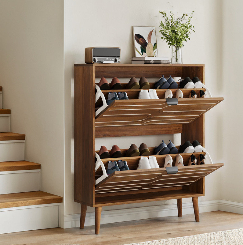 16 Pair Flip Down Shoe Storage