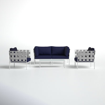 Modway Harmony 5 Piece Outdoor Patio Aluminum Sectional Sofa Set