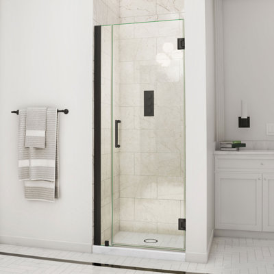 DreamLine Unidoor 29 - l 30 po x H 72 po sans cadre porte de douche à charnière en noir mat