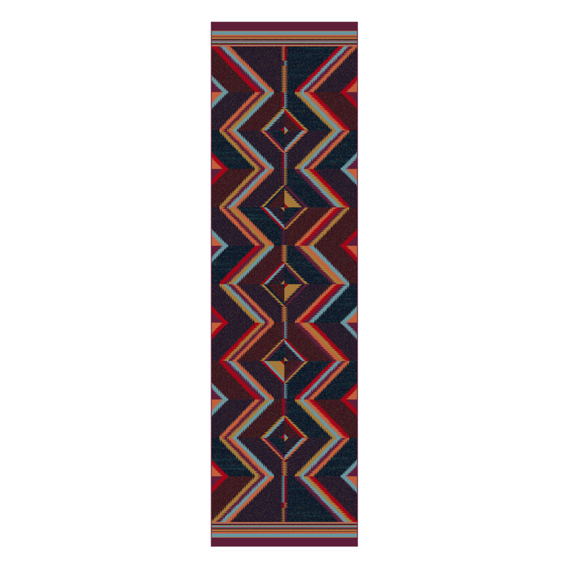 Tapis bleu tissé à la machine Sanni, Tapis de couloir 2 pi x 8 pi