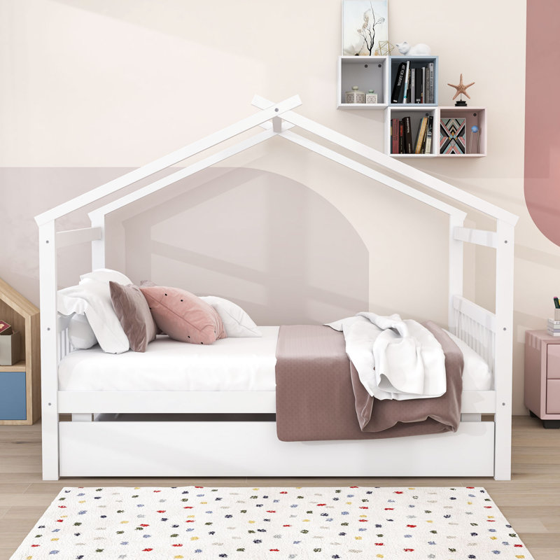 Abberger Full House Beds with Trundle, White