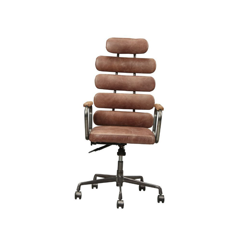 Fauteuil de conférence en cuir véritable Brixham, Whisky rétro