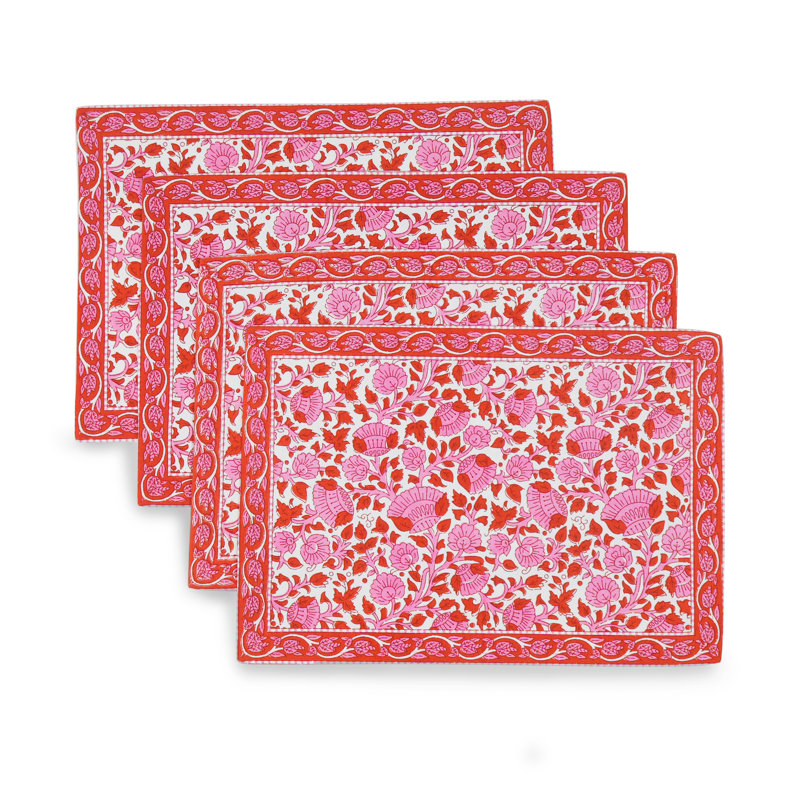Napperons en coton Crimson Infusion Block