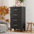 Metal Black 3 Drawer Nightstand-1016352788