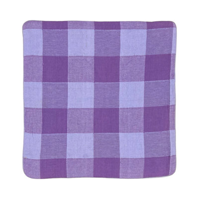 Dungorbery Plaid Purple Square Throw Cushion