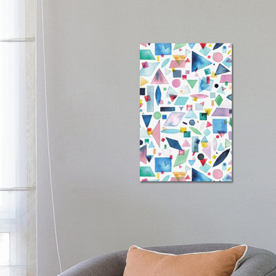 Geometric Pieces Multi by Ninola Design - Wrapped Canvas Gallery-Wrapped Canvas Giclée
