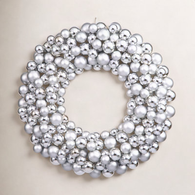 Couronne de boules brillantes et mates