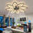 35 in. Indoor Black Bladeless Creative Flower Ceiling Fan With Light Remote Control, Dimmable 3-Color Modern Ceiling Fan-1770111565