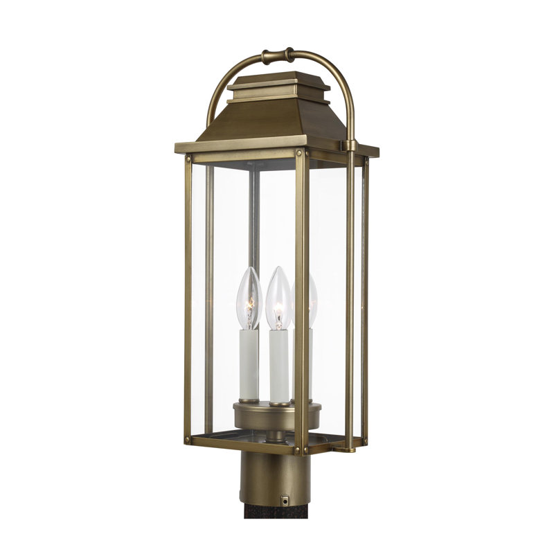 Tête de lanterne 3 lumières Newson, Laiton vieilli peint