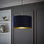 Aguie Linen Blend Drum Lamp Shade ( Slip-On ) in Blue-1799253339