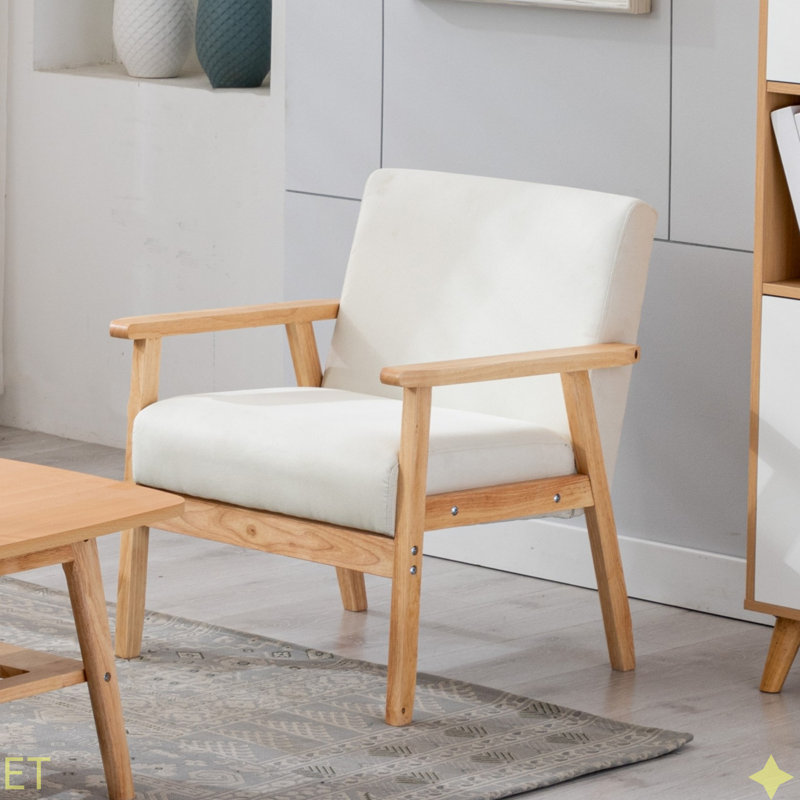 Chaise en tissu de 25 po Bahamas, Naturel, Beige
